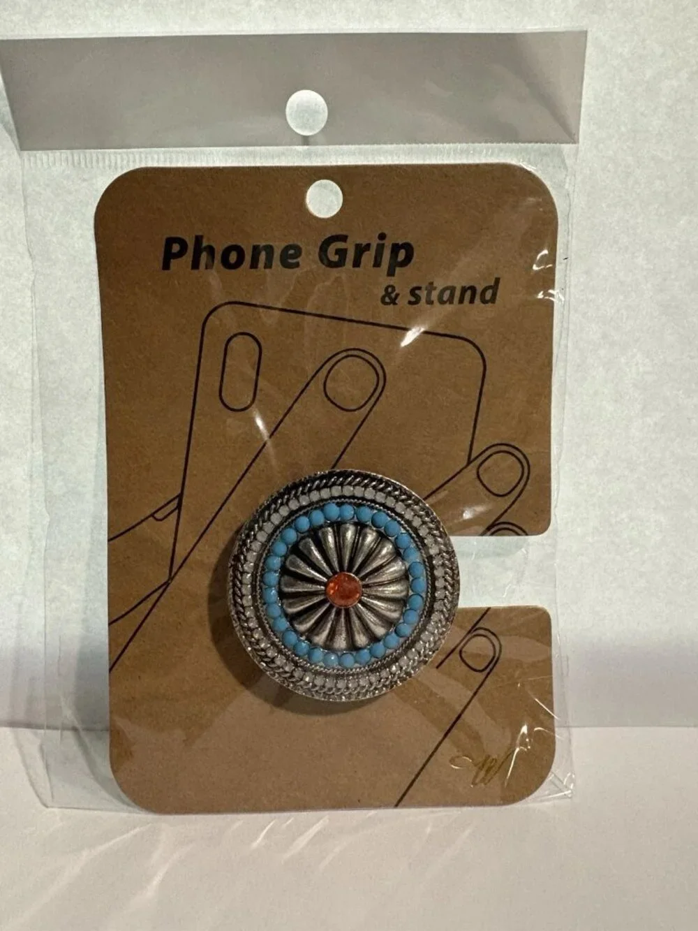Southwest Design Concho Style Jeweled Pop Up Phone Grip & Stand NEW